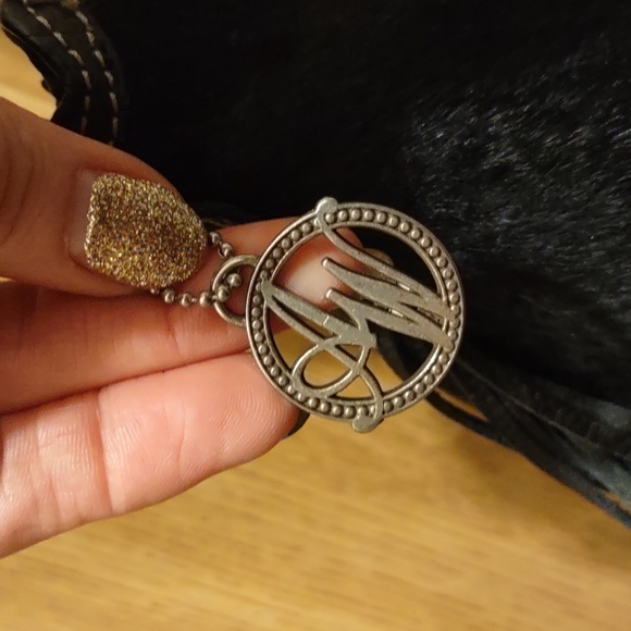 American West Black fur on real leather/ fringe bag. - Picture 5 of 15